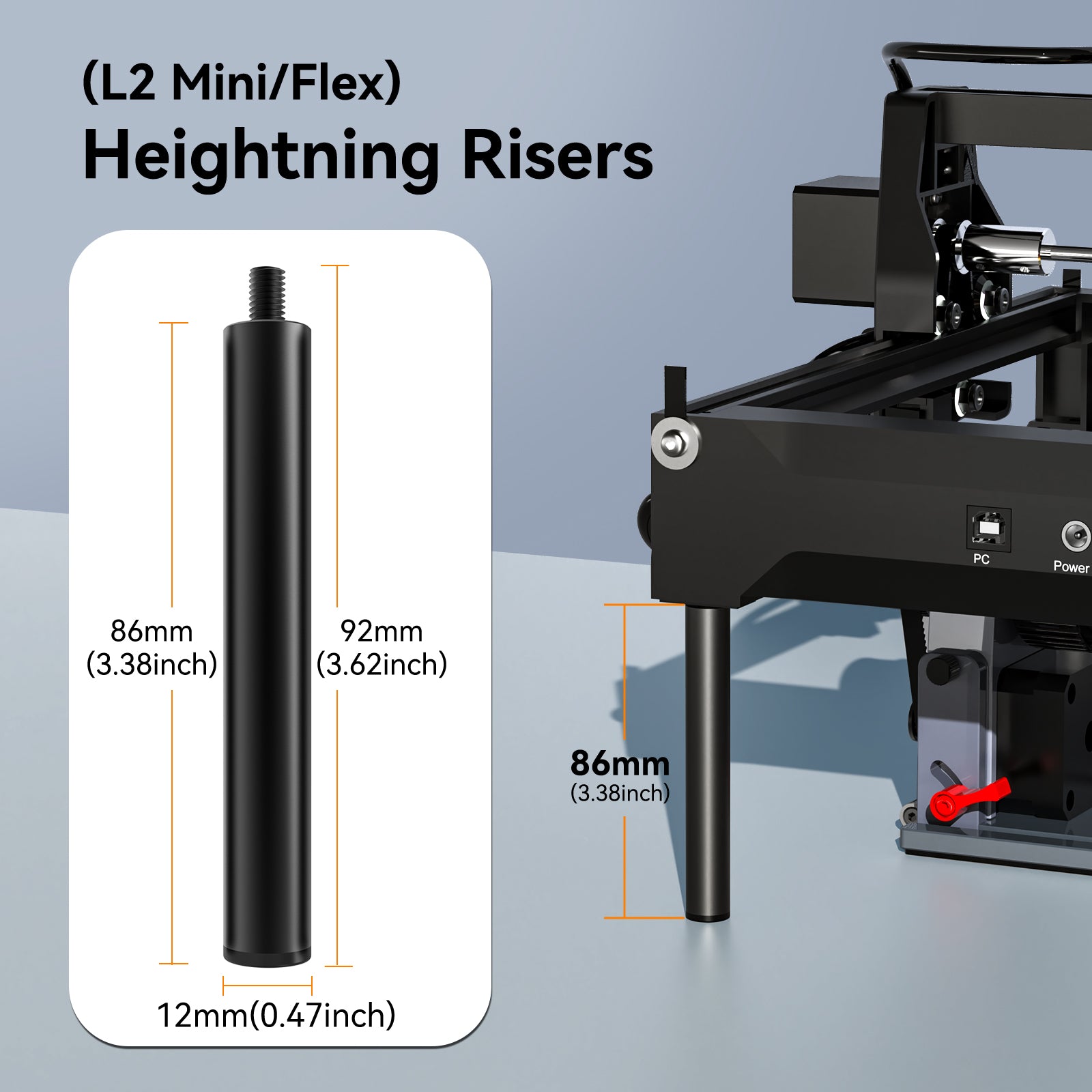 Woxcker Risers for L2 Mini&Flex (4 packs)