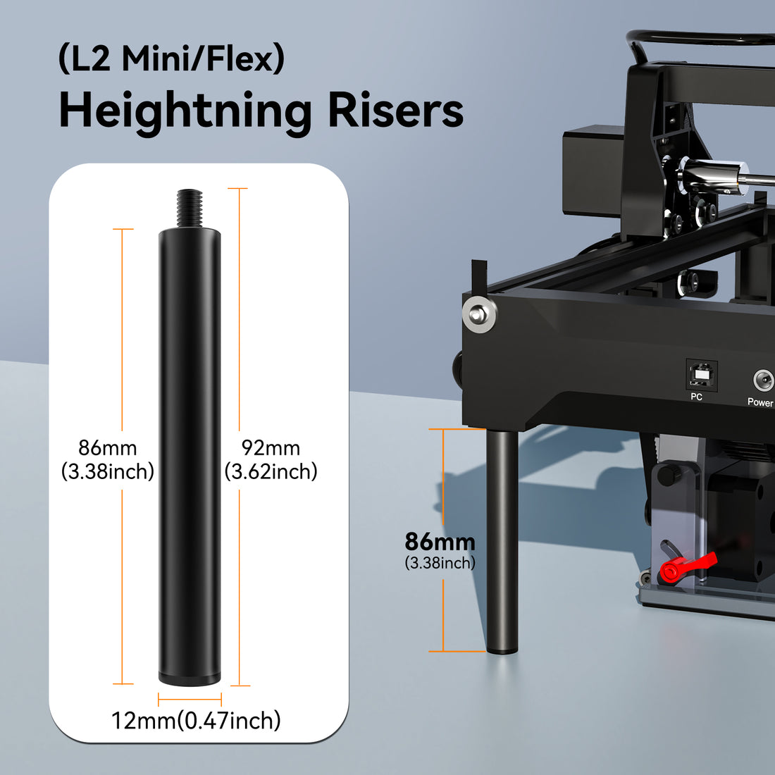 Woxcker Risers for L2 Mini&amp;Flex (4 packs)
